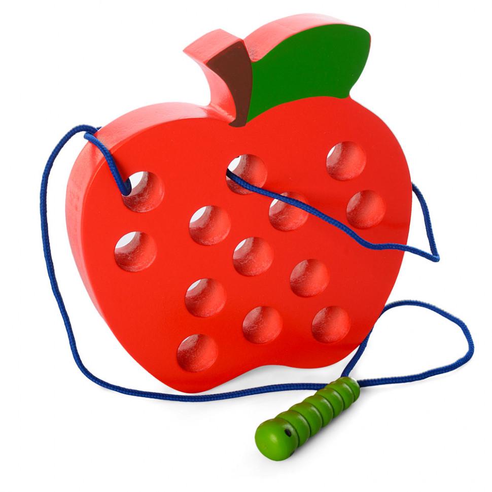 Развивающая игрушка деревянная SUNROZ MD 1228 Шнуровка Яблоко (SunR10284s11142)