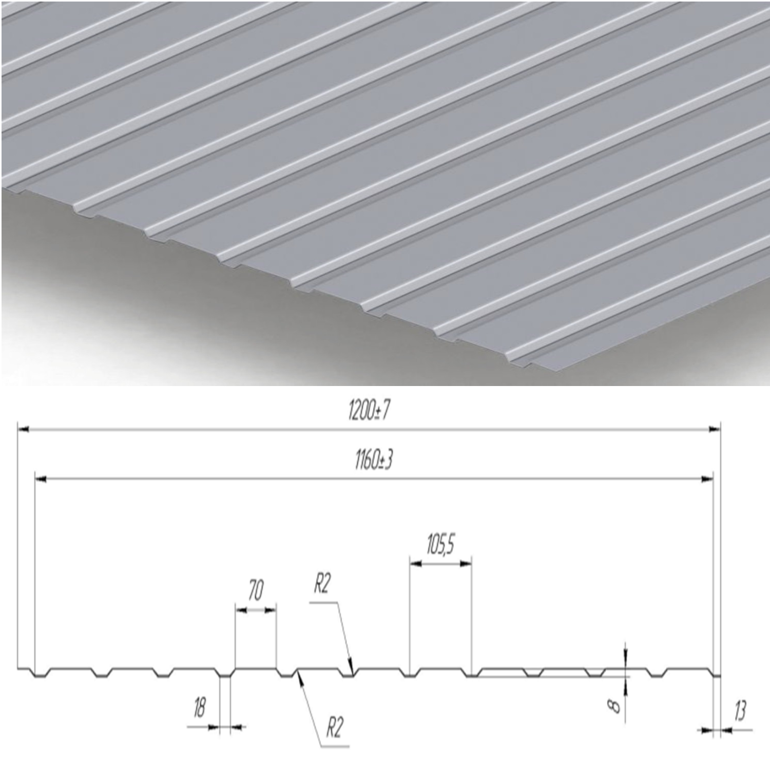 Профнастил Partner С-10 0.45 цинк 120 г/м.кв 1200х2000 мм Ral 9006 полиэстер Серебро - фото 2 Профнастил Partner С-10 0.45 цинк 120 г/м.кв 1200х2000 мм Ral 9006 полиэстер Серебро - фото 2
