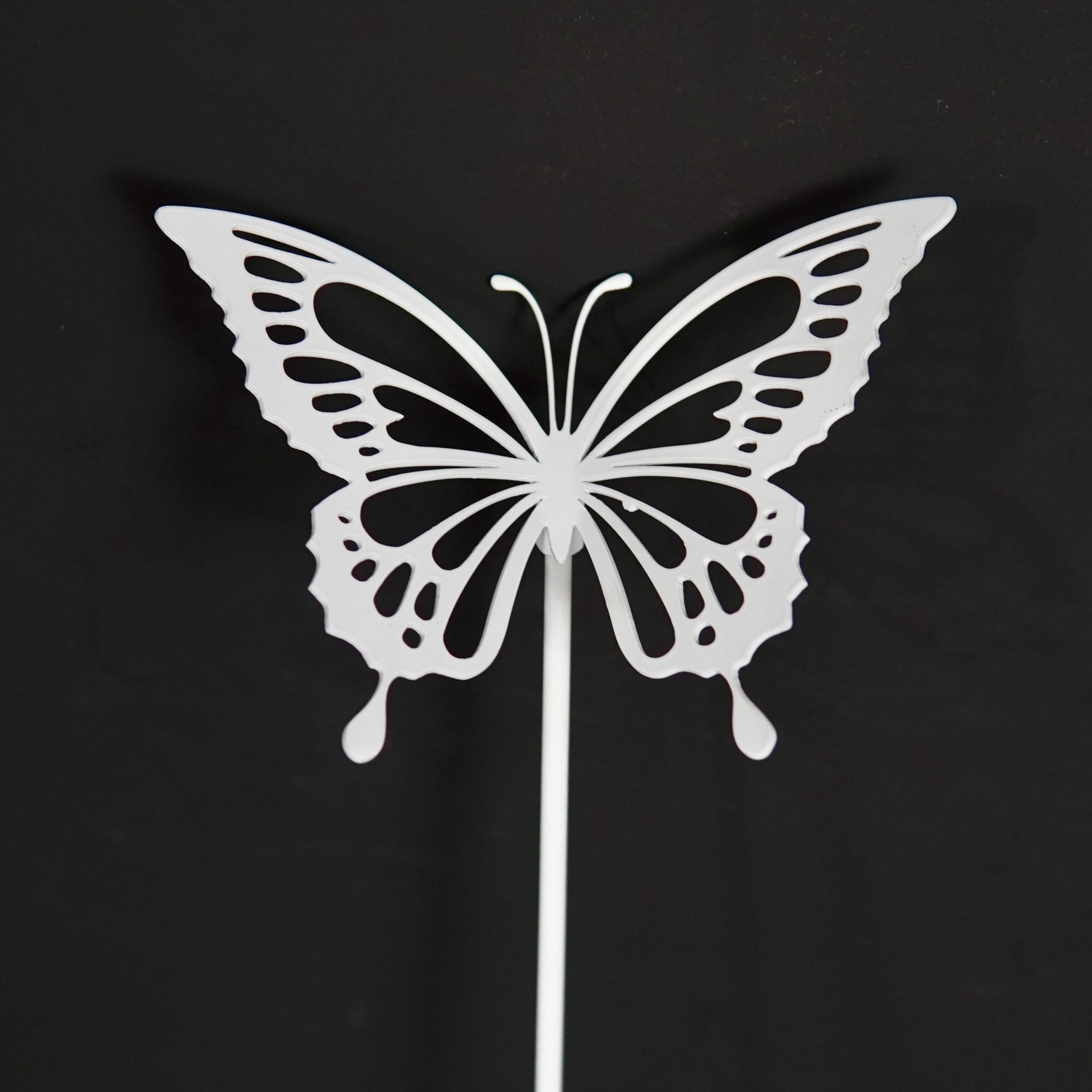 Садовая фигура Бабочка Papilio Palinurus металлическая Белая (DCR070WHT)
