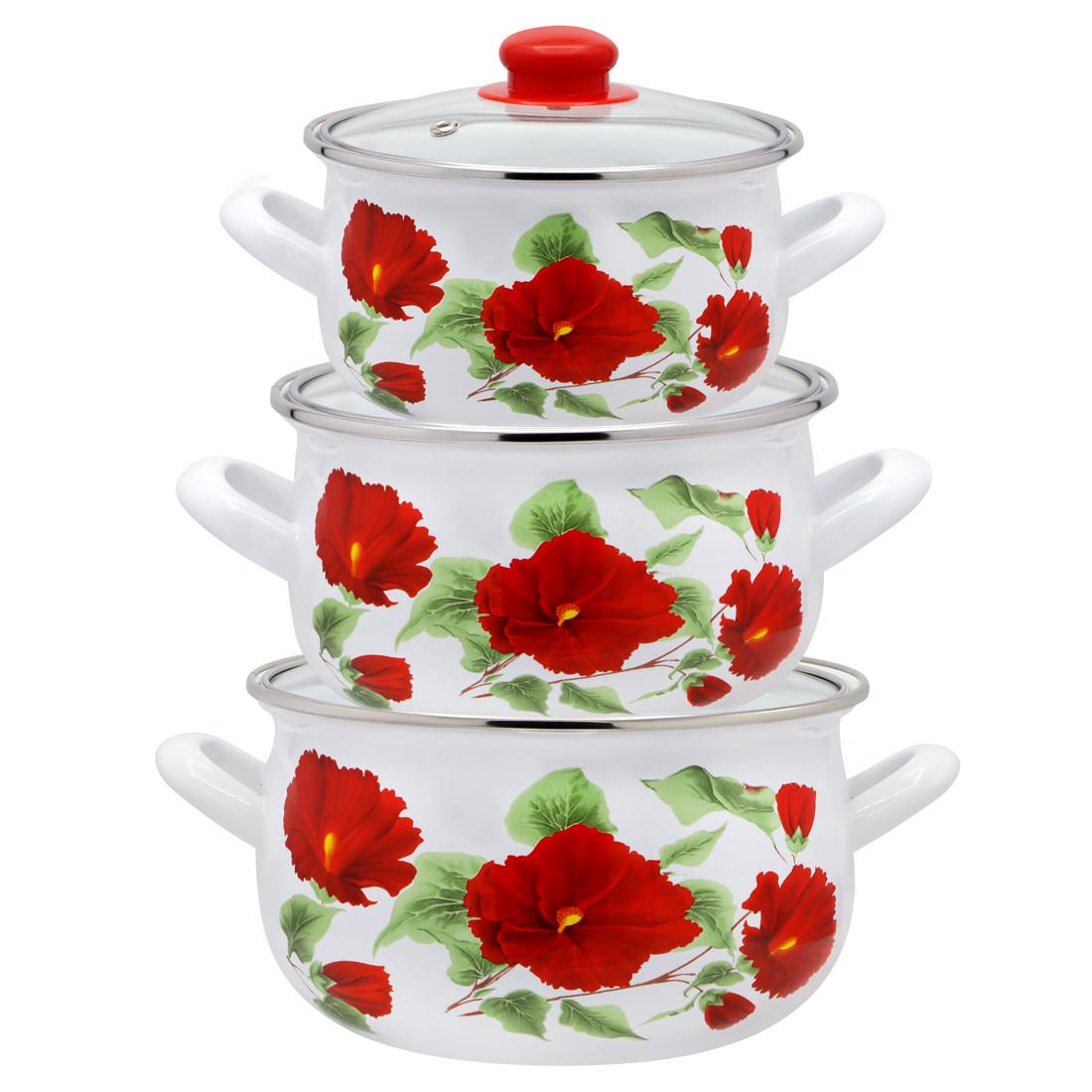 Каструлі емальовані Interos Каркаде 3 шт. Каструлі емальовані Interos Каркаде 3 шт.