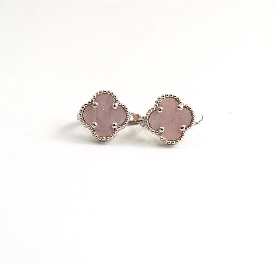 Сережки срібні з перламутром родій Maxi Silver 9598 Рожевий (89598)