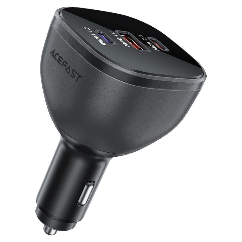 Зарядное устройство для телефонов Acefast B14 165W 2хUSB-C+USB-A 3-port car charger Black (24818)