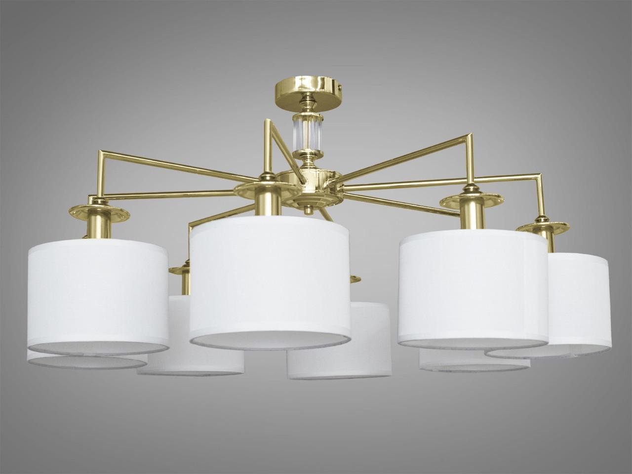 Люстра для спальни с абажурами 1016-8G-LS на 8 ламп Золотой (1797556048)