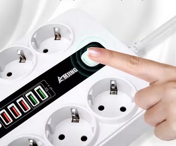 Подовжувач BKL11 2 м на 6 роз'ємів 5 USB 1 Type-C (16-110) - фото 4 Подовжувач BKL11 2 м на 6 роз'ємів 5 USB 1 Type-C (16-110) - фото 4