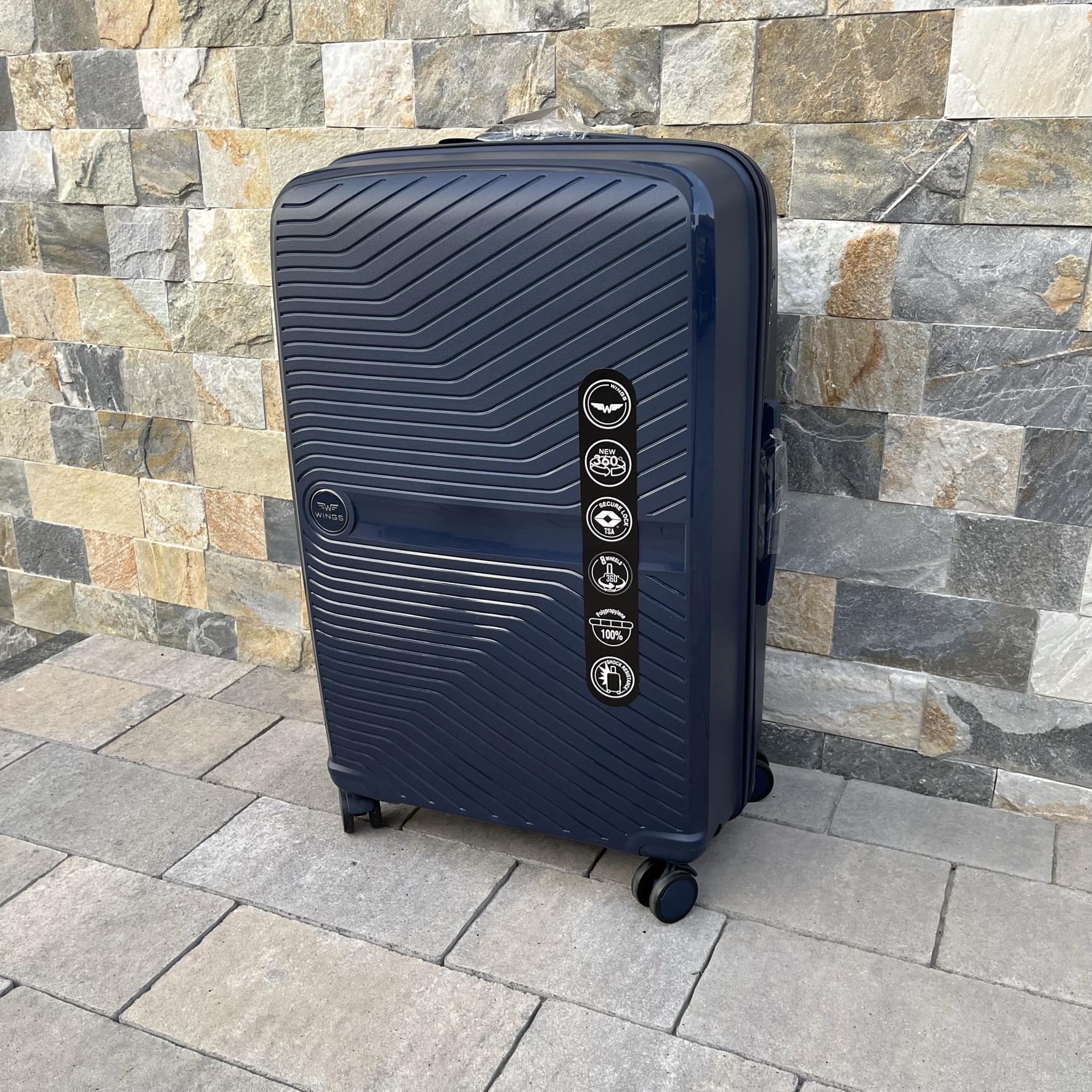 Чемодан дорожный большой из полипропилена Wings DQ181-04 L Синий - фото 2 Чемодан дорожный большой из полипропилена Wings DQ181-04 L Синий - фото 2