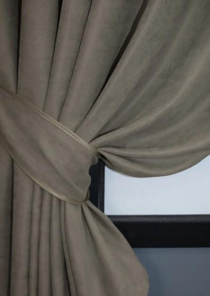 Штори Sparta мікровелюр 1,3х1,7 м 2 шт. Темно-бежевий (1195ш) - фото 2 Штори Sparta мікровелюр 1,3х1,7 м 2 шт. Темно-бежевий (1195ш) - фото 2