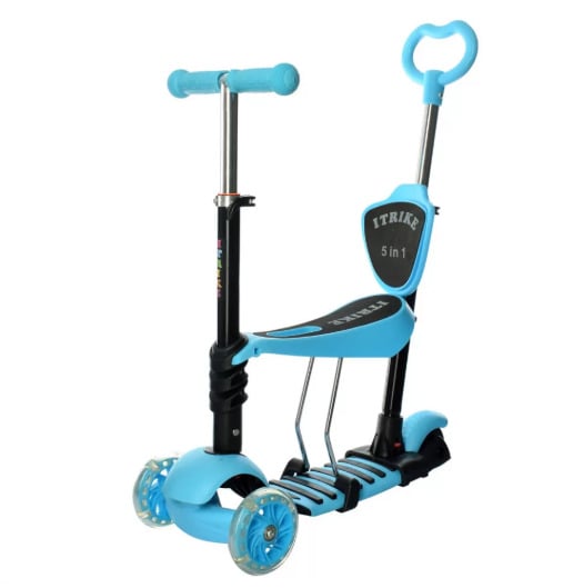 Детский самокат-трансформер ITrike JR 3-026-K беговел-толокар 5в1 Синий (SUN6697)