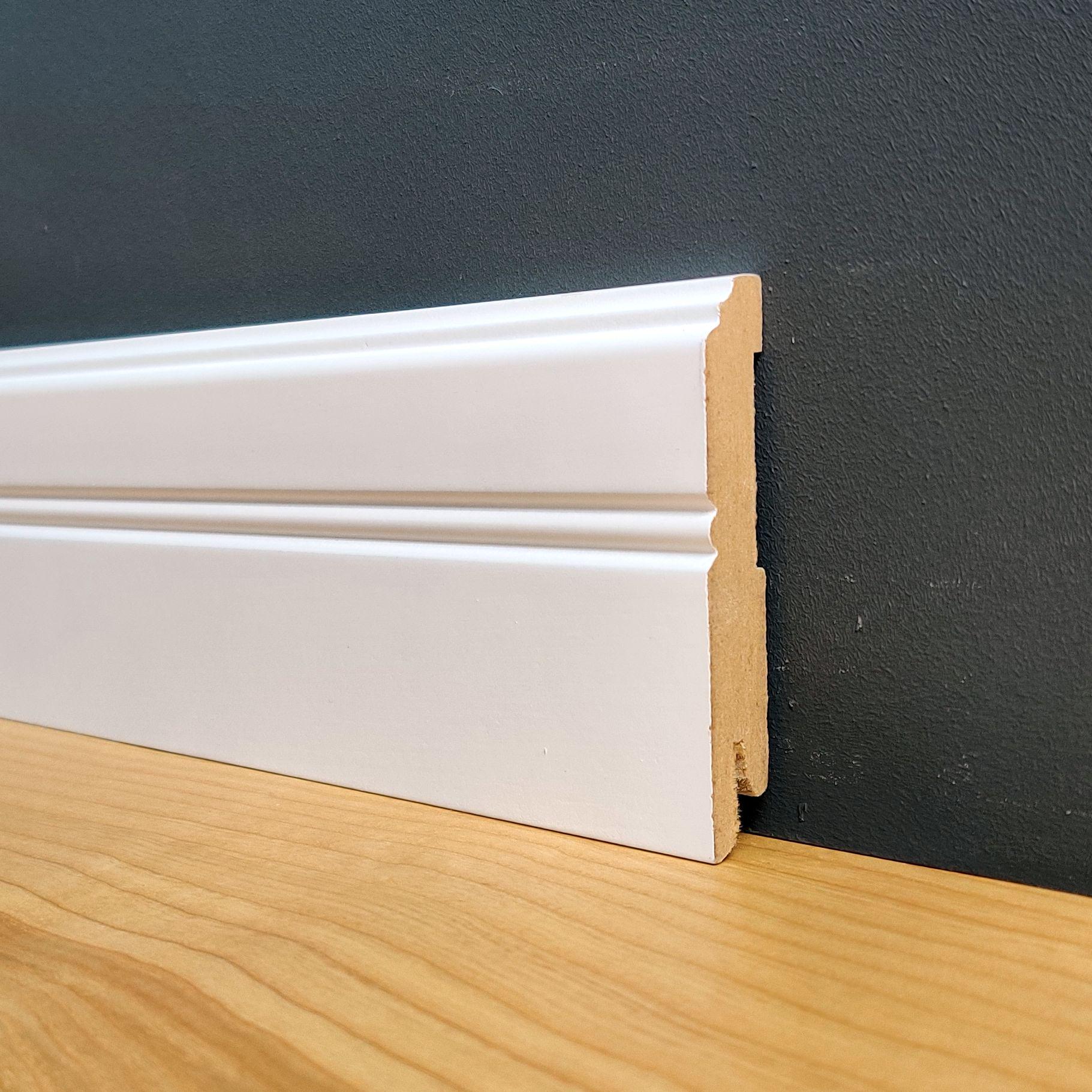 Плинтус крашенный без шпона LightForm МДФ 60х12х2000 мм RAL 9003 Белый (pl-20109)