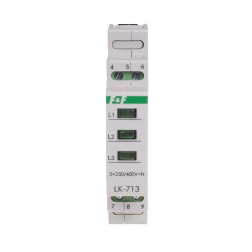 Индикатор LK-713R 3×230 V+N- F&F (00000062602)