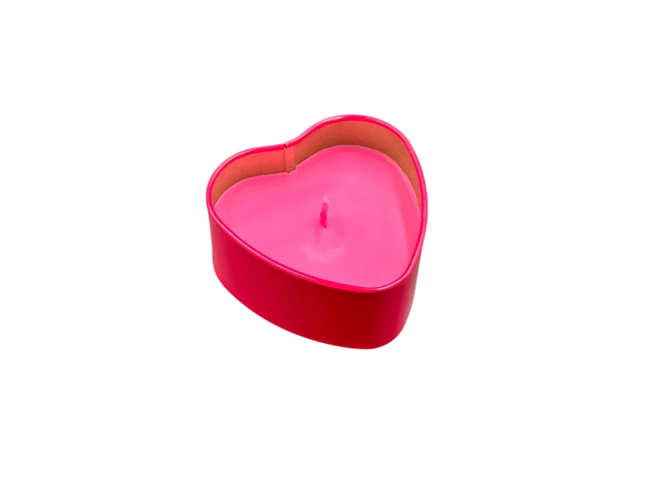 Свеча ароматическая Любовное заклятие в форме сердца в металлическом подсвечнике 3,5х7 см 80 г Розовый (SVB-133)