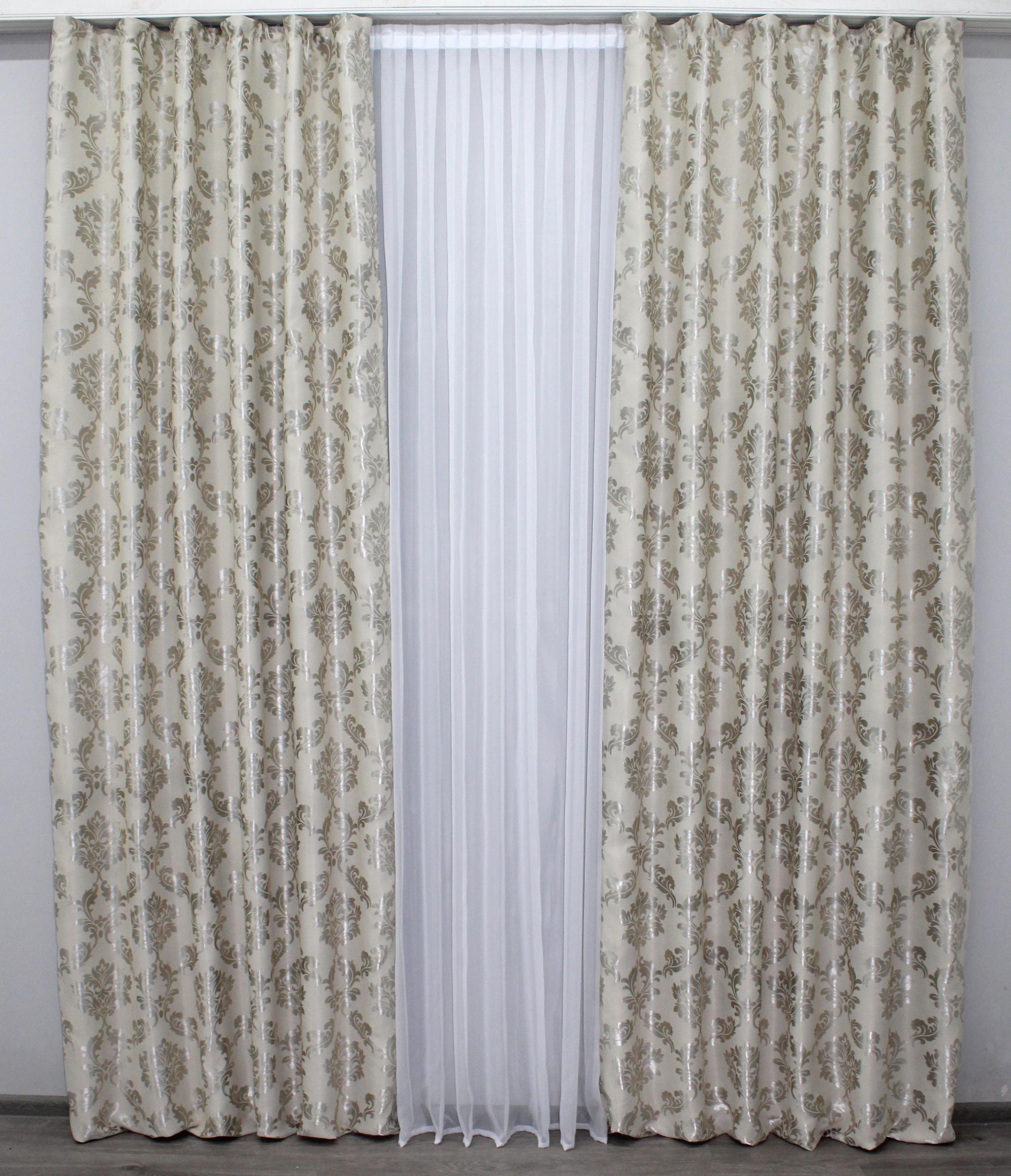Комплект штор VR-Textil № 988ш 100х270 см 2 шт. Холодный бежевый (31-305)