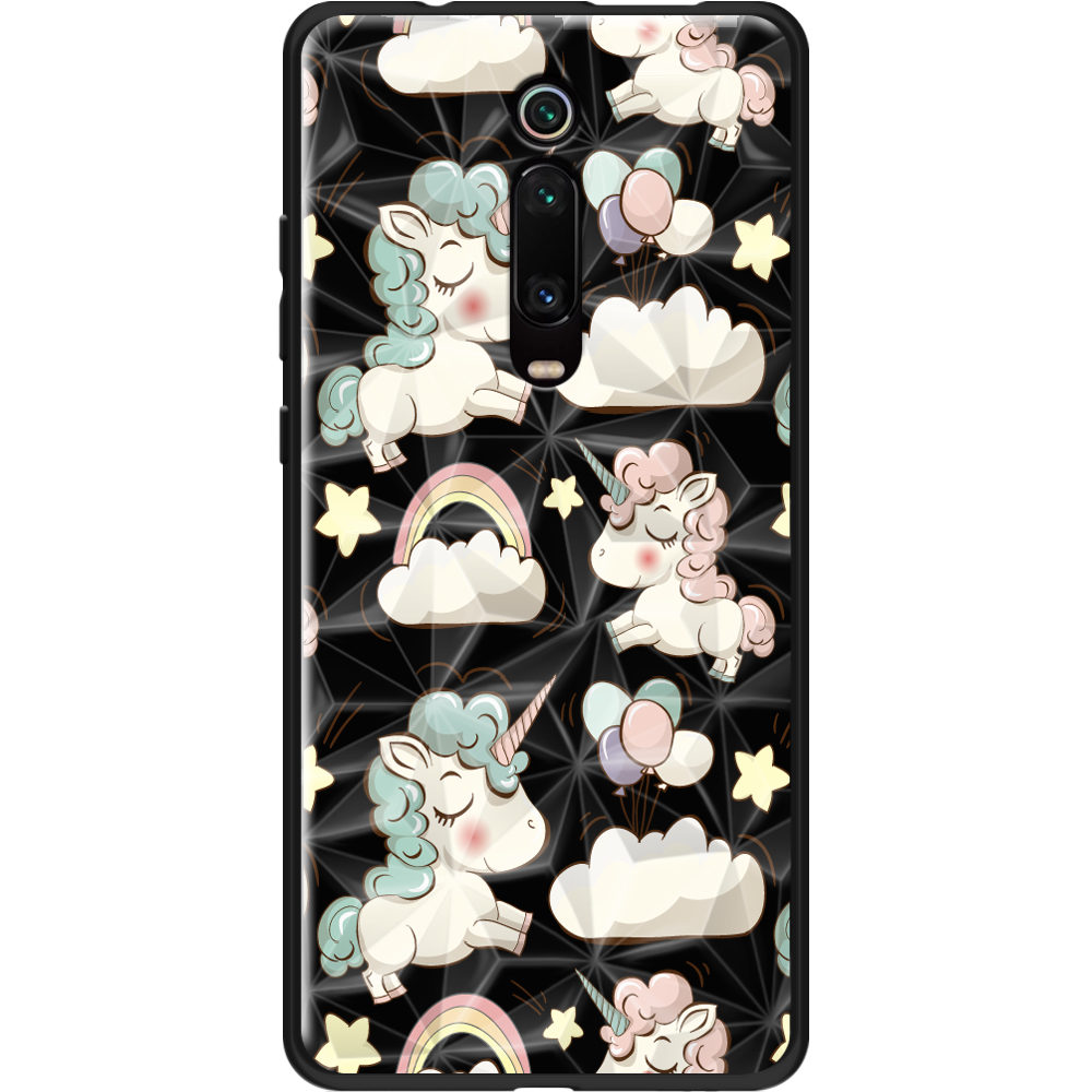 Чехол BoxFace Xiaomi Mi 9T / Mi 9T Pro Unicorns Черный силикон с призмой (37376-cc2-37866)