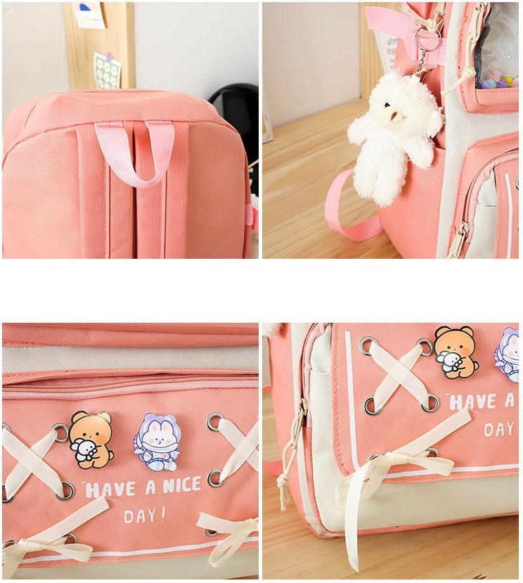 Шкільний рюкзак для дівчинки 5в1 Trendy сумка-шопер/пенал/бананка 5-11 класу Рожевий (1479165810) - фото 8 Шкільний рюкзак для дівчинки 5в1 Trendy сумка-шопер/пенал/бананка 5-11 класу Рожевий (1479165810) - фото 8