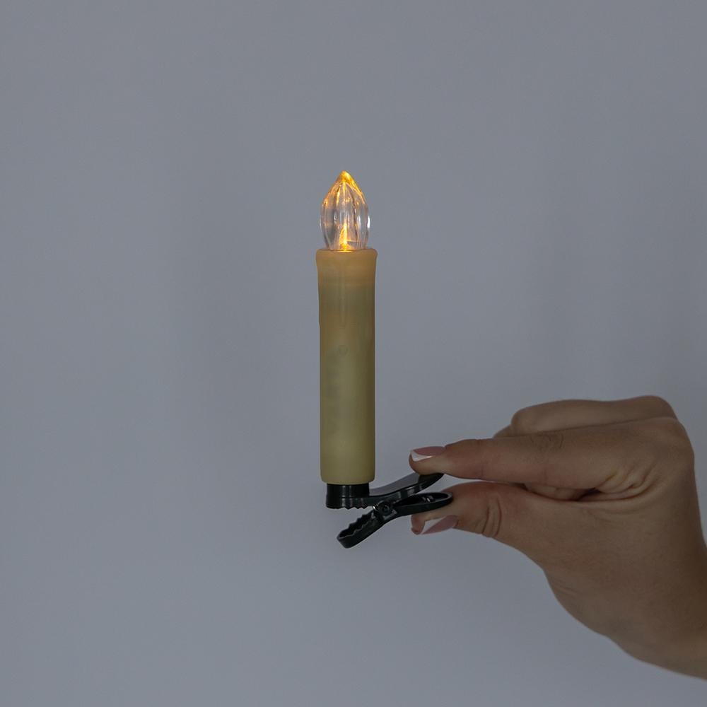 Набор свечей LED с клипсами на елку 10 см 10 шт. Айвори - фото 2 Набор свечей LED с клипсами на елку 10 см 10 шт. Айвори - фото 2