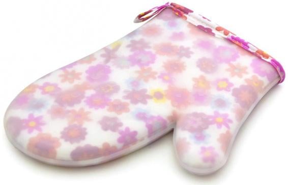 Варежки кухонные Fissman с силиконовым покрытием 22 см Pink Flower