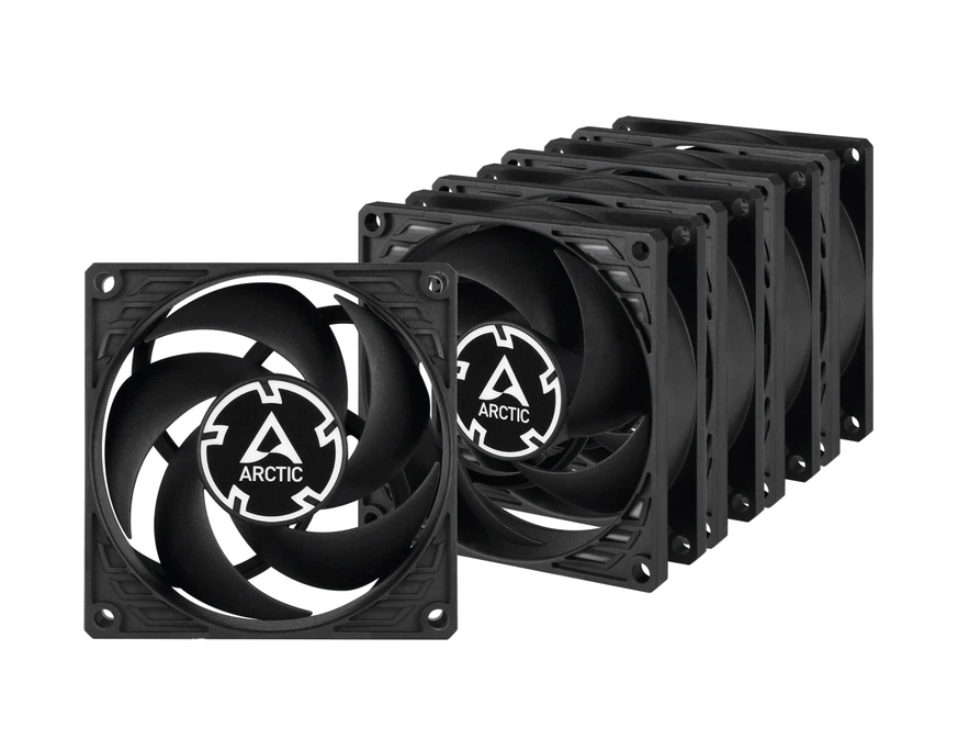 Комплект вентиляторов для корпуса Arctic P8 PWM 80 мм 3000 об/мин 5 шт. Black (ACFAN00154A)
