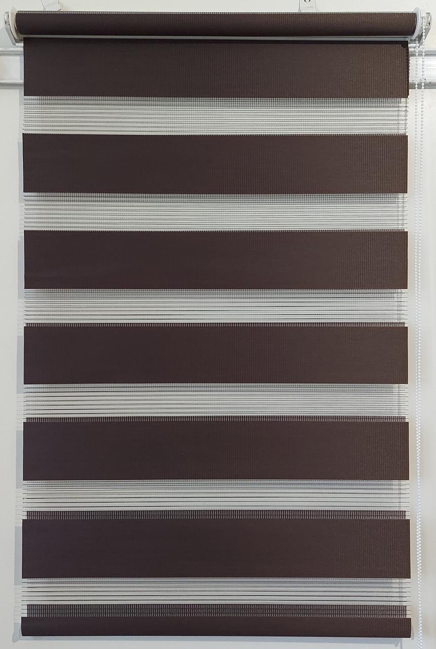 Рулонная штора день-ночь Miranda ВН DN-203 122,5х160 см Коричнево-черный (ВН DN-203-27)