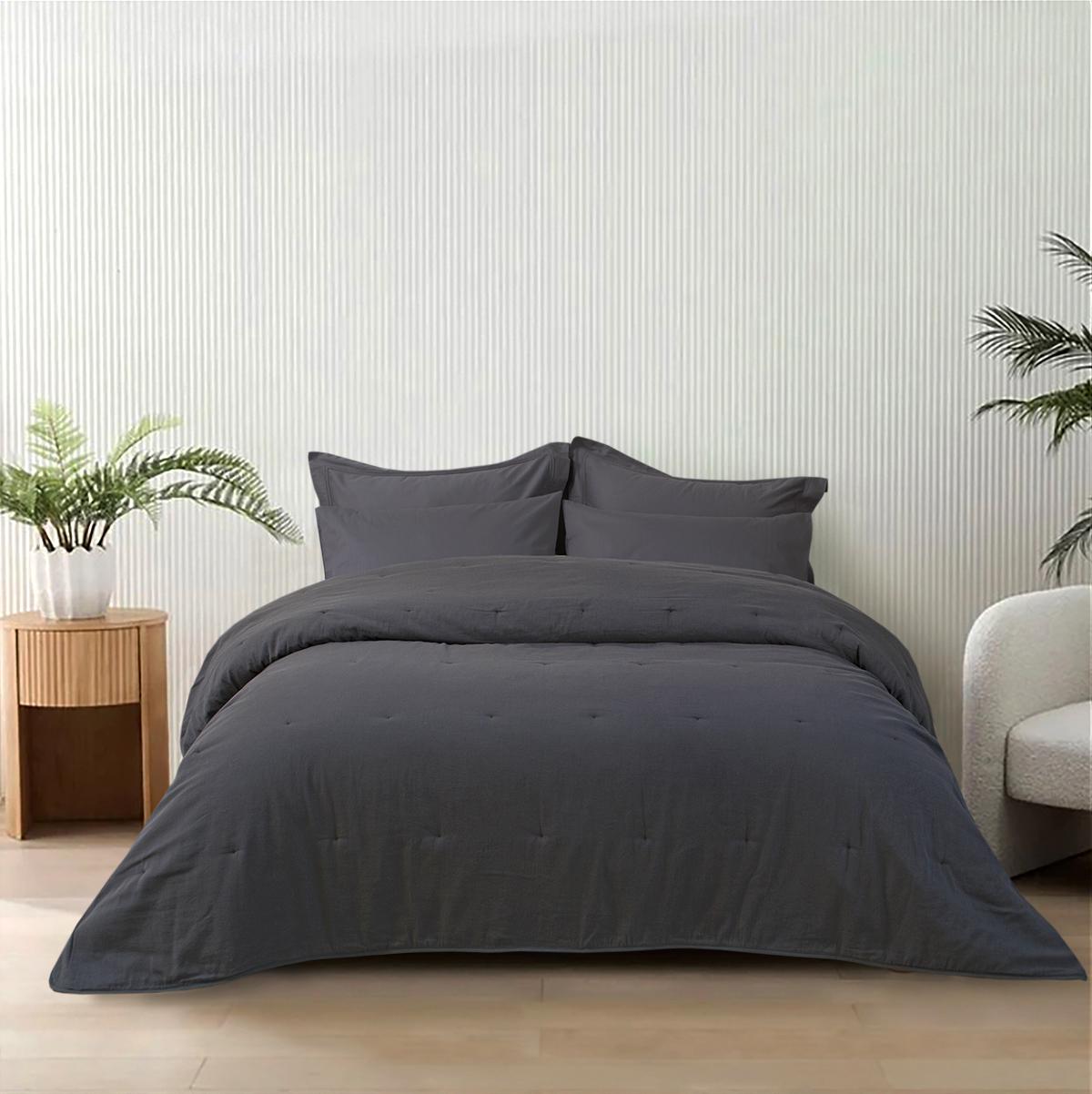 Покривало Lotus Home Nikos 245х245 см Антрацитовий (svt-2000022341370) - фото 2