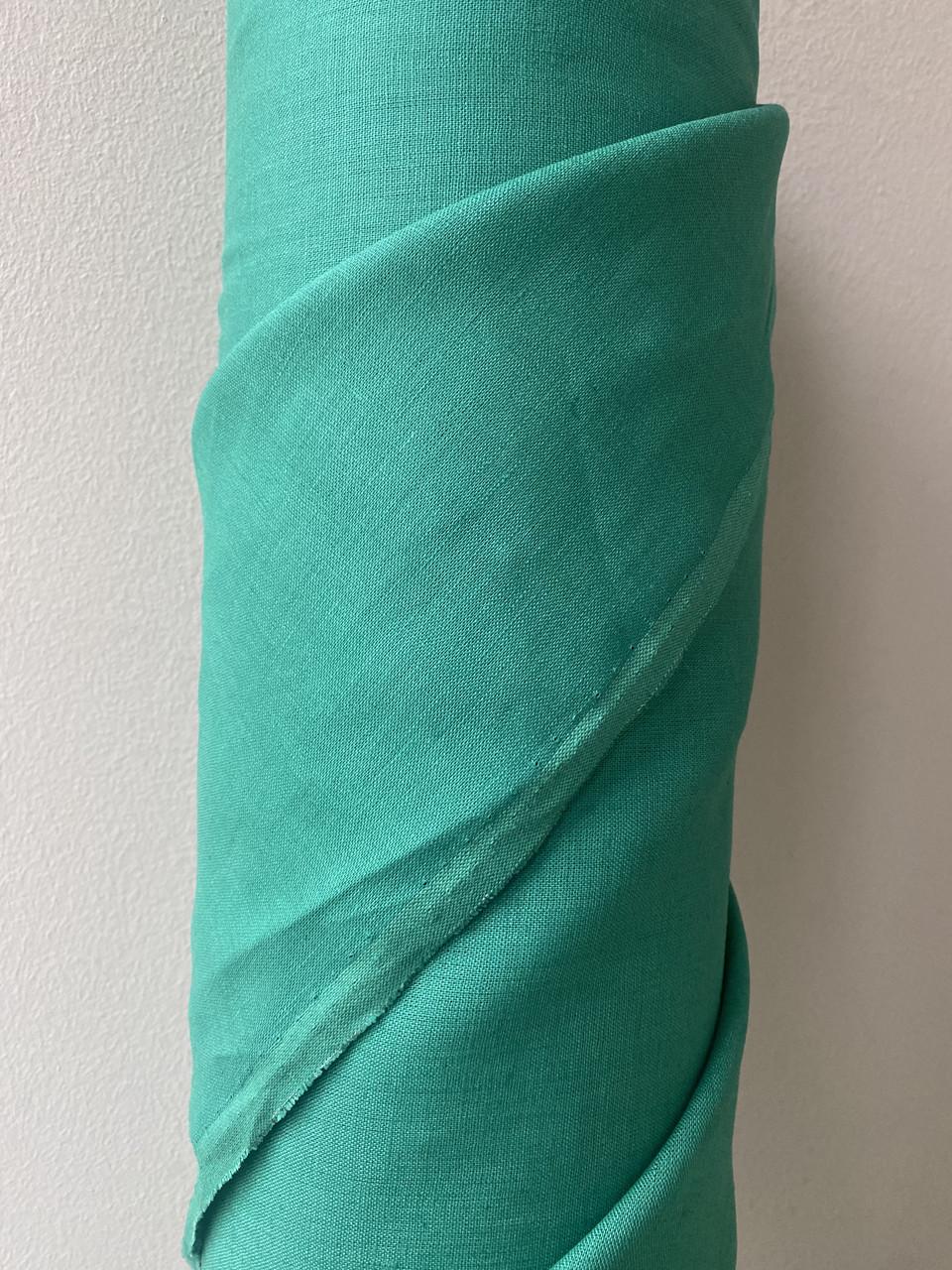Ткань рубашечно-платьевая LINEN PLUS 100% лен 143 см 1788 Зеленый - фото 4 Ткань рубашечно-платьевая LINEN PLUS 100% лен 143 см 1788 Зеленый - фото 4