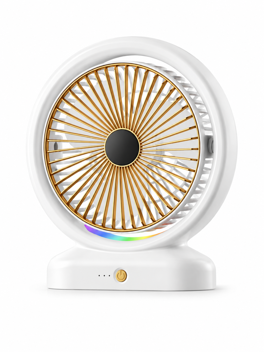 Вентилятор настольный мини с LED-подсветкой 3 скорости 21х6х24 см 370 г Белый (49675987)