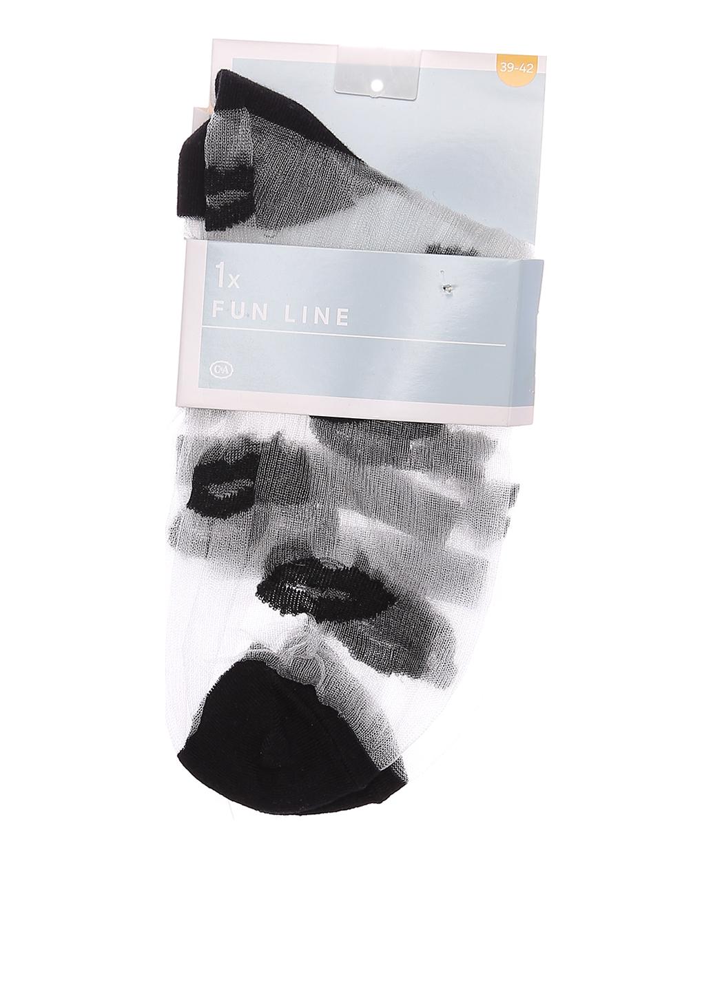 Носки капроновые C&A р. 39-42 Черно-белый (5867574090501)