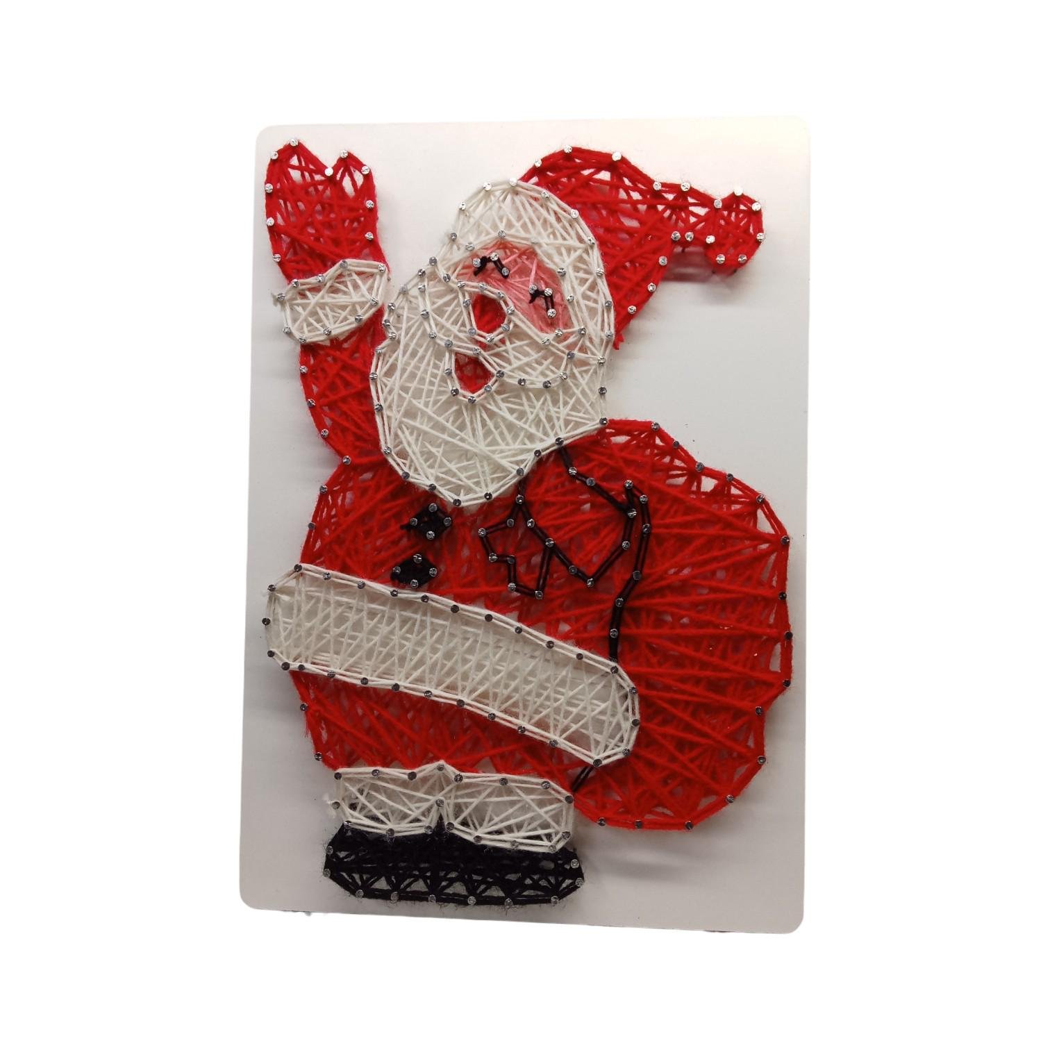 Набір для творчості стринг-арт Санта з мішком білий фон А4 (30727975)