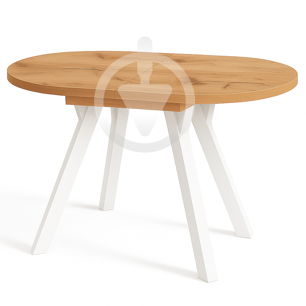 Стіл кухонний розкладний MebliRoMax Elips Slide 130х85/170х85 см Loft Дуб Крафт Золотий/Білий - фото 1 Стіл кухонний розкладний MebliRoMax Elips Slide 130х85/170х85 см Loft Дуб Крафт Золотий/Білий - фото 1