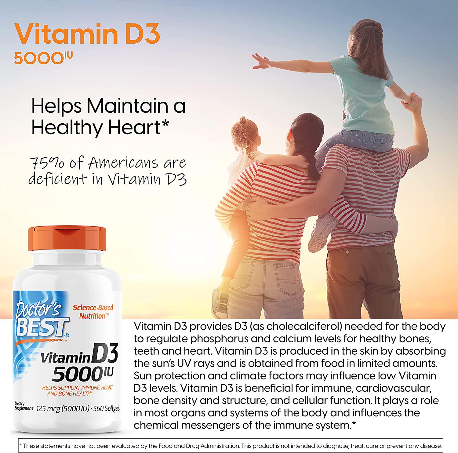 Витамины Vitamin D3 5000 IU 360 softgels - фото 3 Витамины Vitamin D3 5000 IU 360 softgels - фото 3