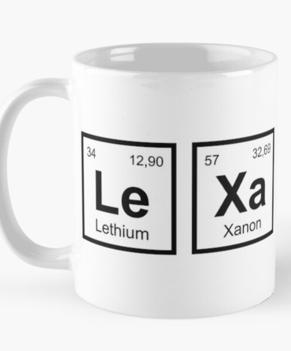 Чашка керамическая с принтом "Lexa" таблица менделеева 330 мл Белый (ИМ17Ч)