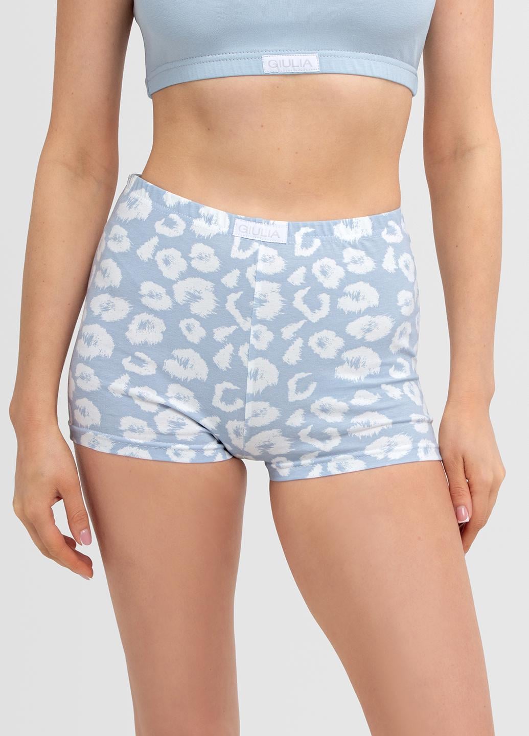 Трусы-боксеры женские хлопчатобумажные Giulia COTTON BLOOM 2402/60 S Multicolor-ballad blue leo (2001108222866)