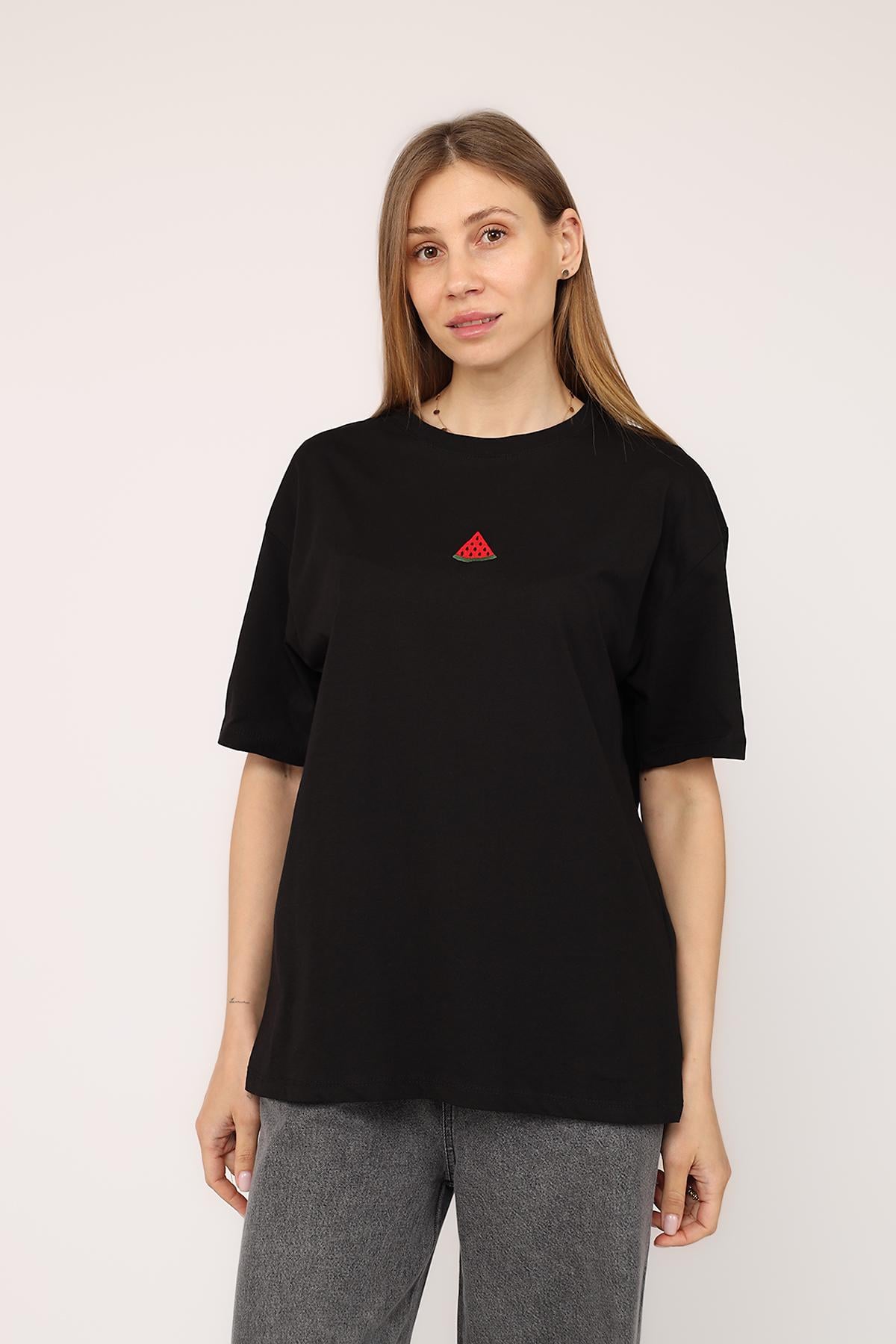 Футболка с коротким рукавом женская ЦБ-00274528 р. 46 Черный (SKT001058772)