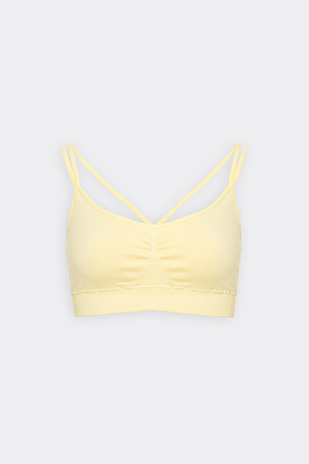 Топ женский бесшовный Giulia FLEX TOP ACTIVE с перекрестными бретелями S/M Yellow-lemon grass