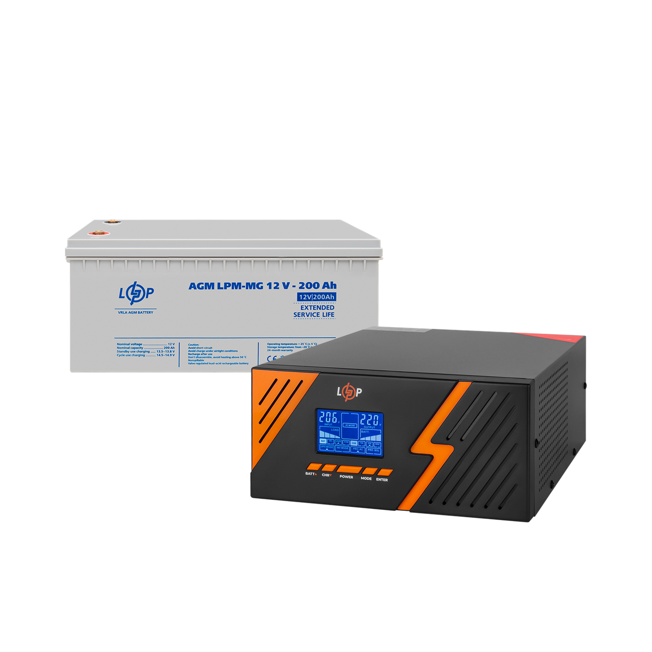 Комплект резервного питания LP LogicPower Источник бесперебойного питания/мультигелевая батарея UPS B1500/АКБ MG 2400Wh