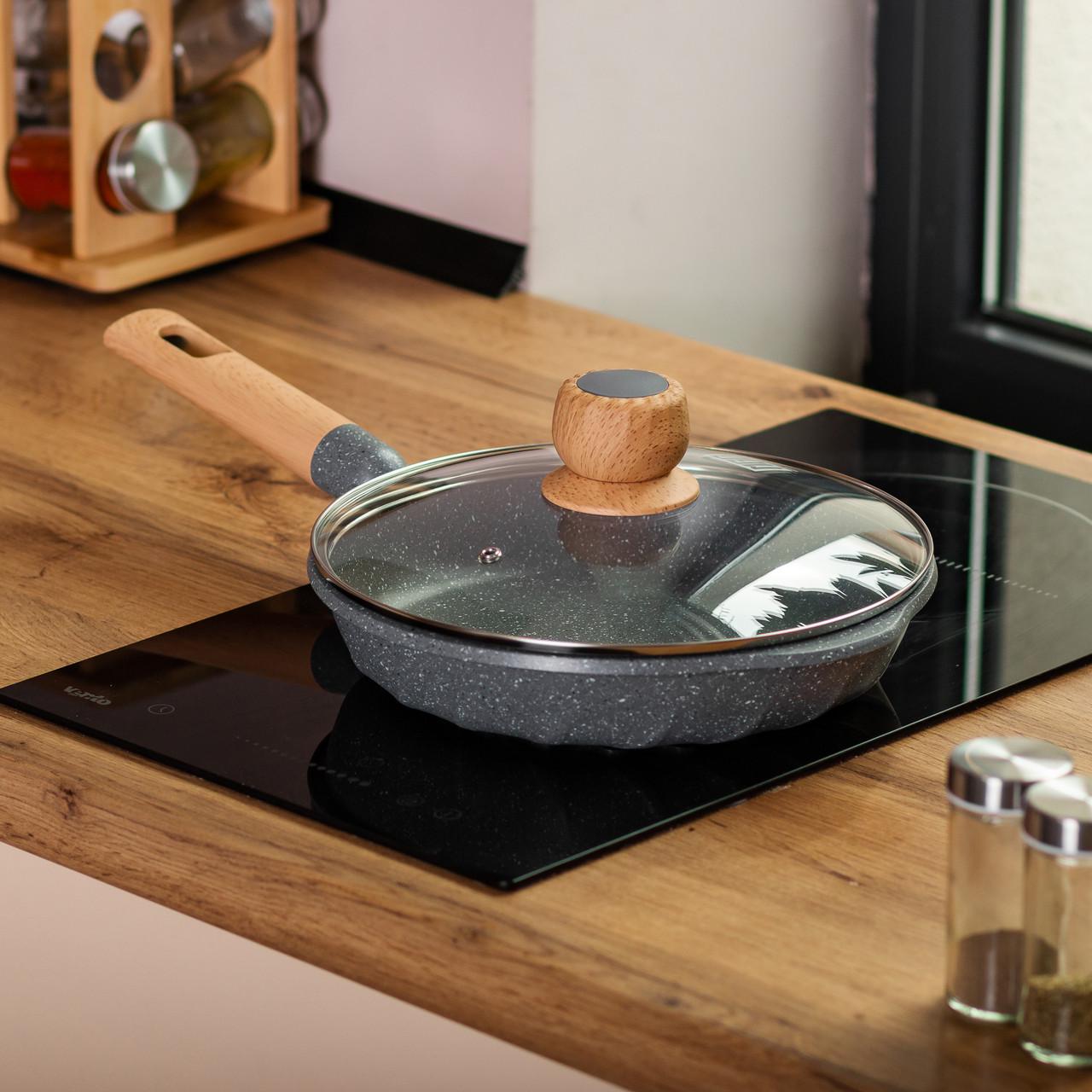 Сковорода алюмінієва MGC з мармуровим антипригарним покриттям 1,8 л 24 см Сірий - фото 1 Сковорода алюмінієва MGC з мармуровим антипригарним покриттям 1,8 л 24 см Сірий - фото 1