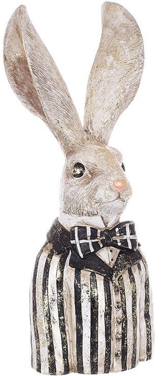 Статуетка декоративна Кролик бюст 41 см Чорно-Білий