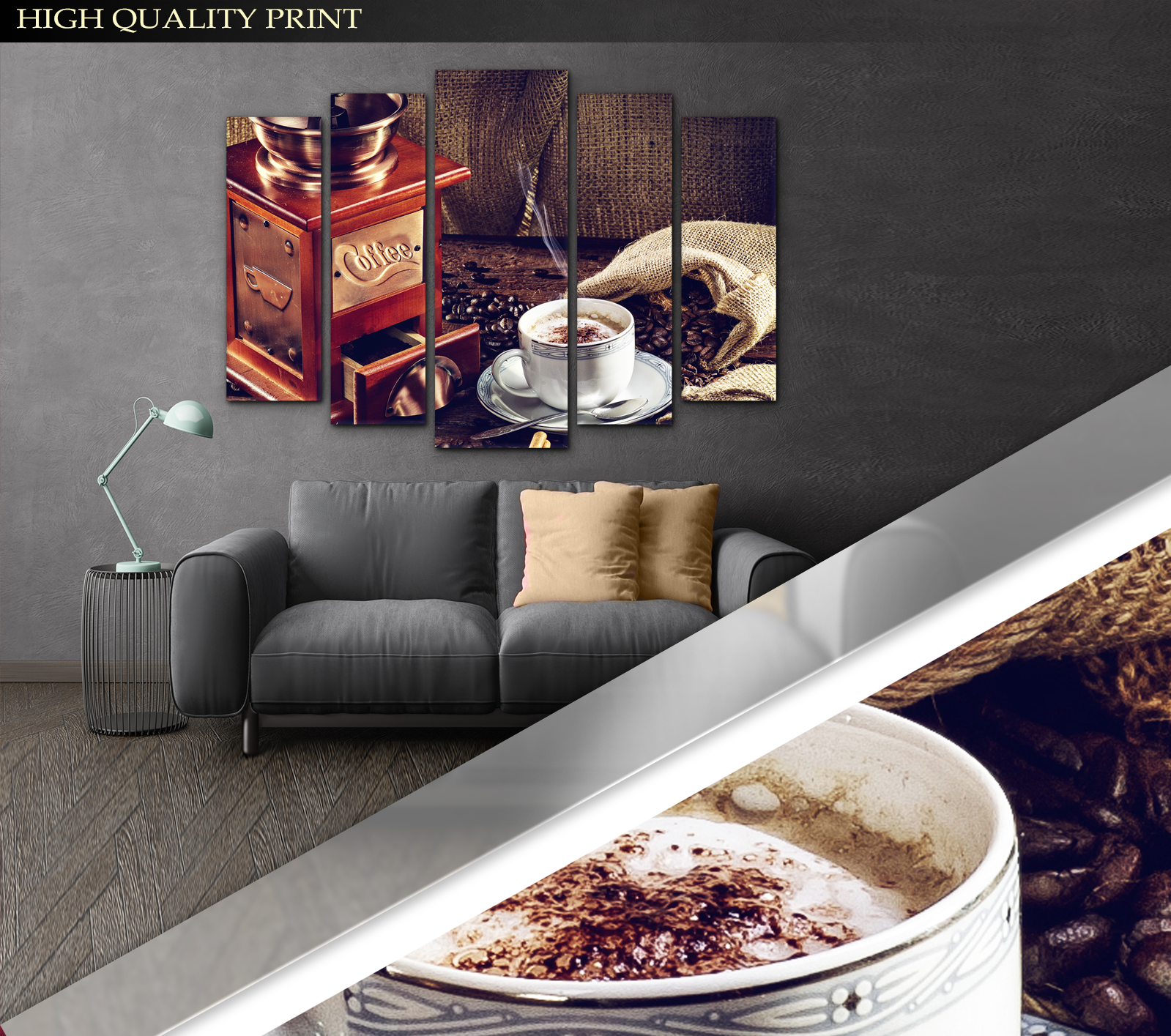 Картина модульная Аромат кофе 110х160 см (Art-287_5) - фото 3 Картина модульная Аромат кофе 110х160 см (Art-287_5) - фото 3