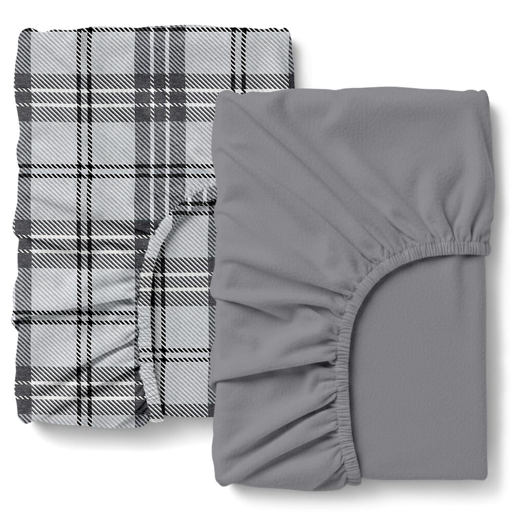 Простирадло на гумці Cosas BASALT TARTAN фланель 90х200х20 см 2 шт. (4822052502655)