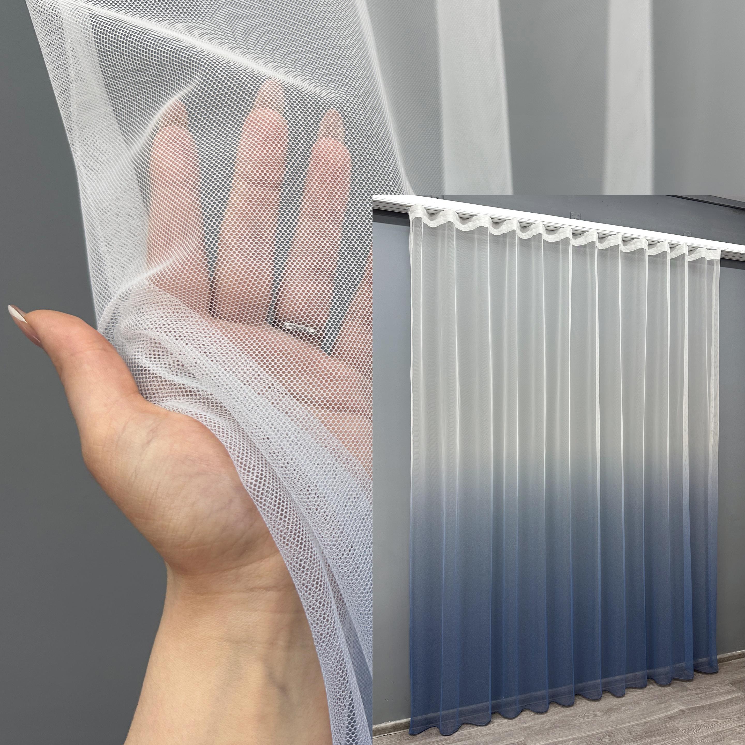 Тюль VR-Textil 1652т Грек-сетка омбре 300х270 см Серо-голубой (42-0624) - фото 3 Тюль VR-Textil 1652т Грек-сетка омбре 300х270 см Серо-голубой (42-0624) - фото 3