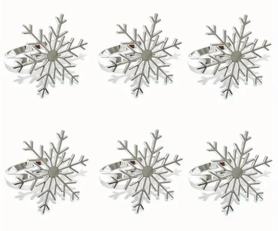 Набір кілець для серветок Сніжинки 6 шт.