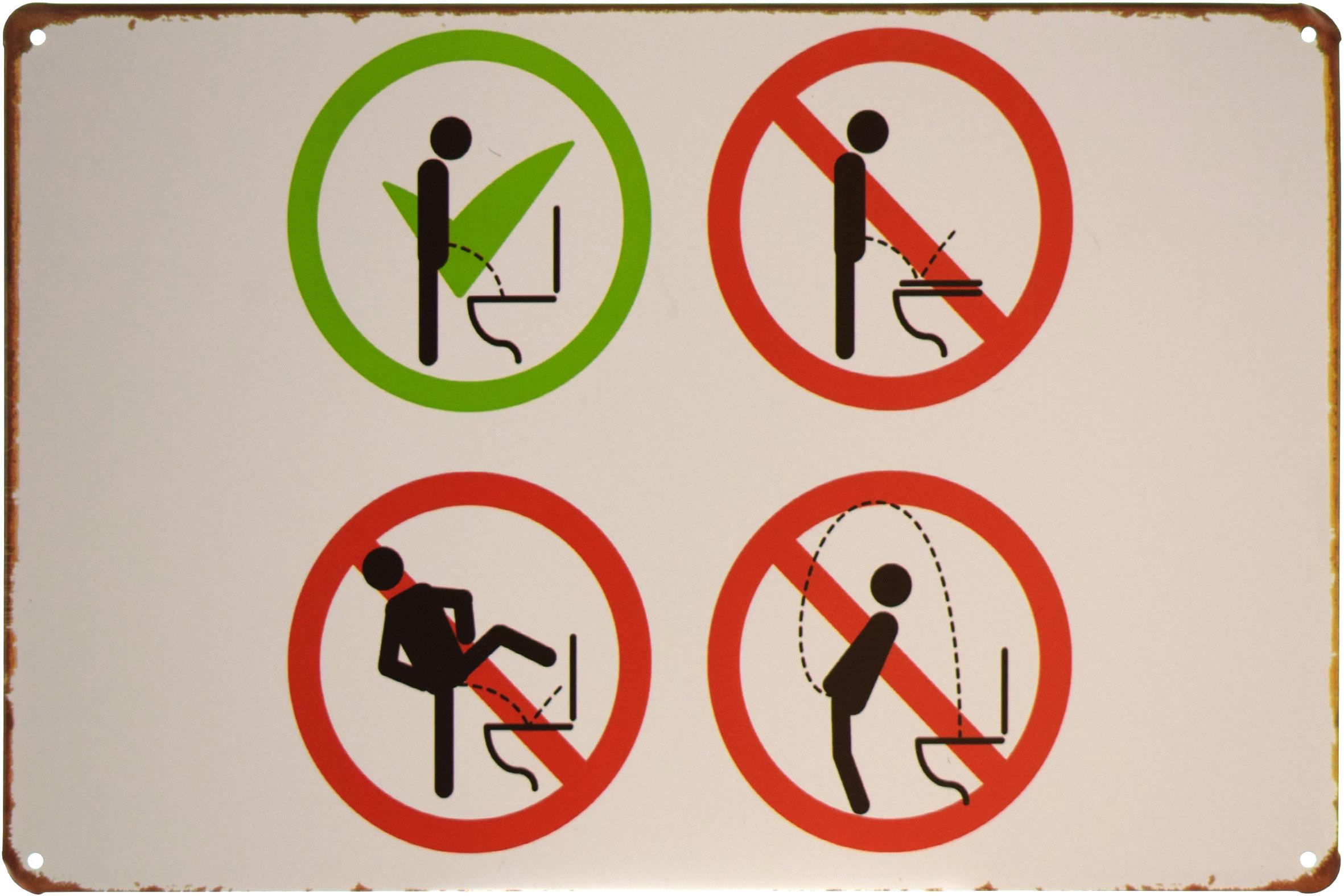 Табличка металева Як Користуватися Туалетом 20x30 см