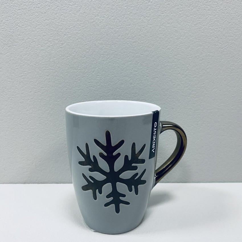 Чашка Ardesto AR3059AS SnowFlake керамическая 320 мл Серый (2389761248) - фото 1