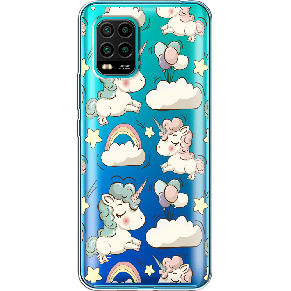 Чехол с рисунком Boxface Xiaomi Mi 10 Lite Unicorns Прозрачный силикон (39438-cc2-39438)