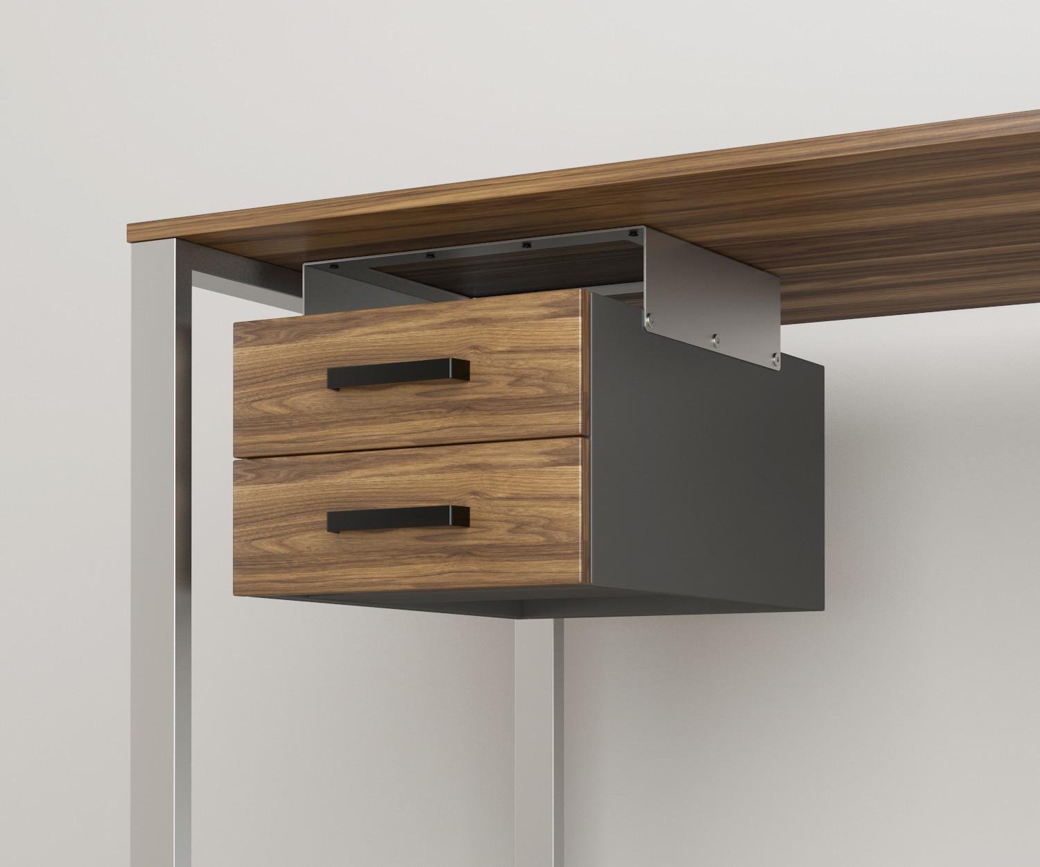 Навісний ящик подвійний для столу Loft Design BX-2 Горіх Модена/Сріблястий (12517653)