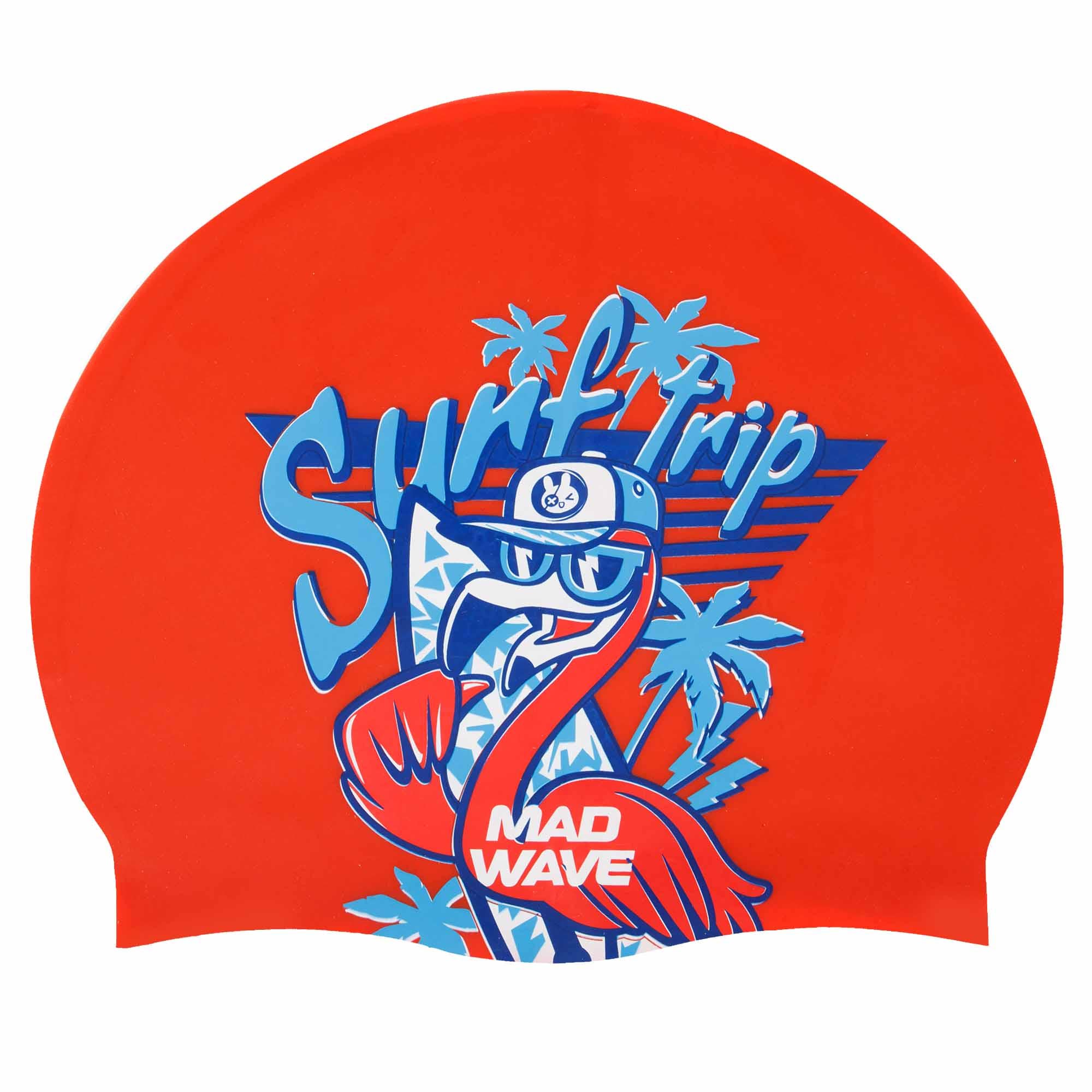 Шапочка для плавания Mad Wave Junior FLAMINGO M057206 силиконовая Красный (AM0009406)