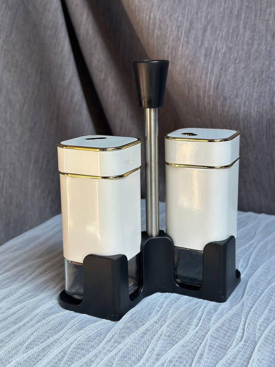 Набір ємностей для спецій TS Kitchen HP531T1005W на підставці 3 пр. 120 мл Білий (HP531T1005W)