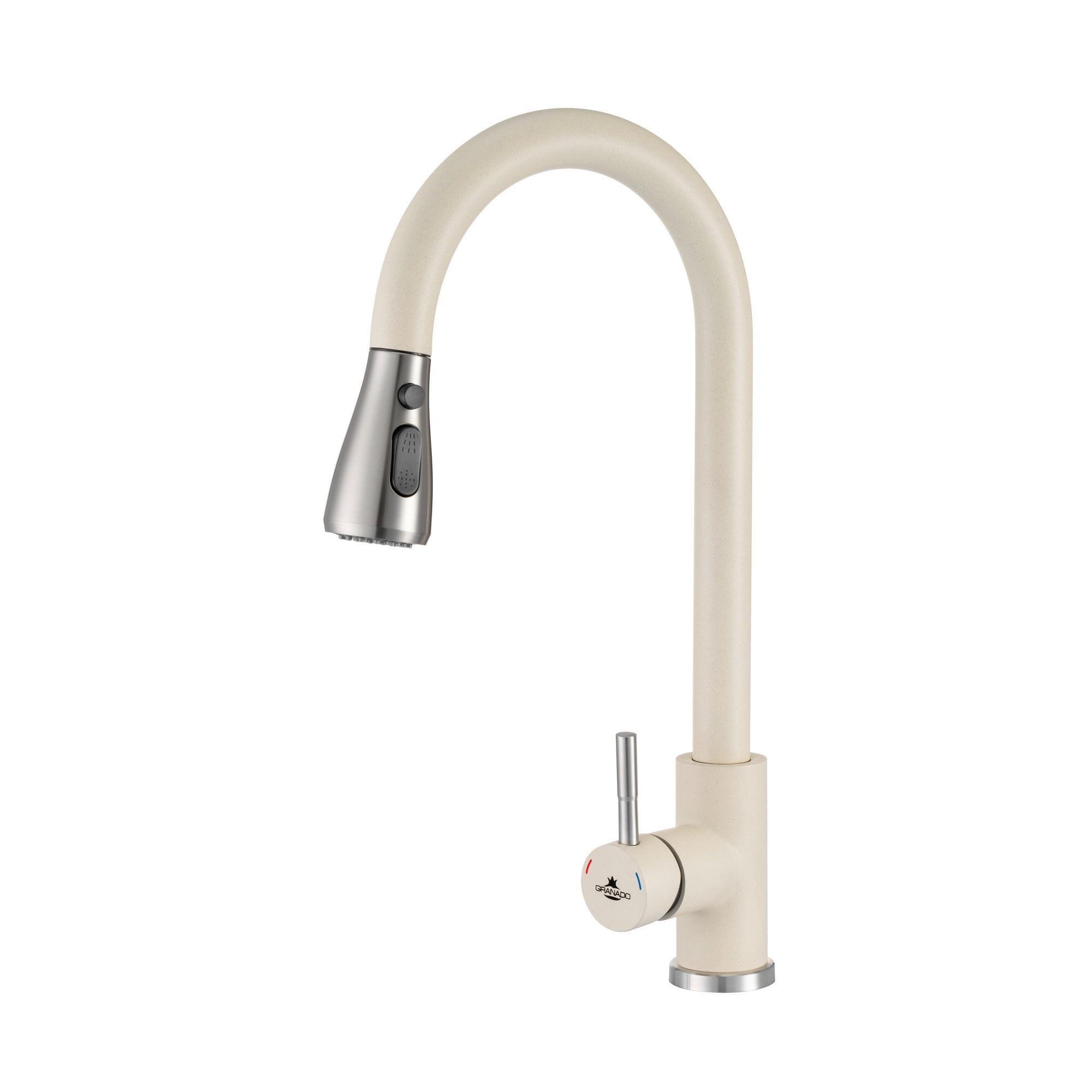 Смеситель для кухни Granado Campo Lux Ivory GZ0504L однорычажный Светло-бежевый (GRA-25266)