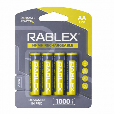 Батарейки акумулятор Rablex AA R6 1000 mAh 4 шт.