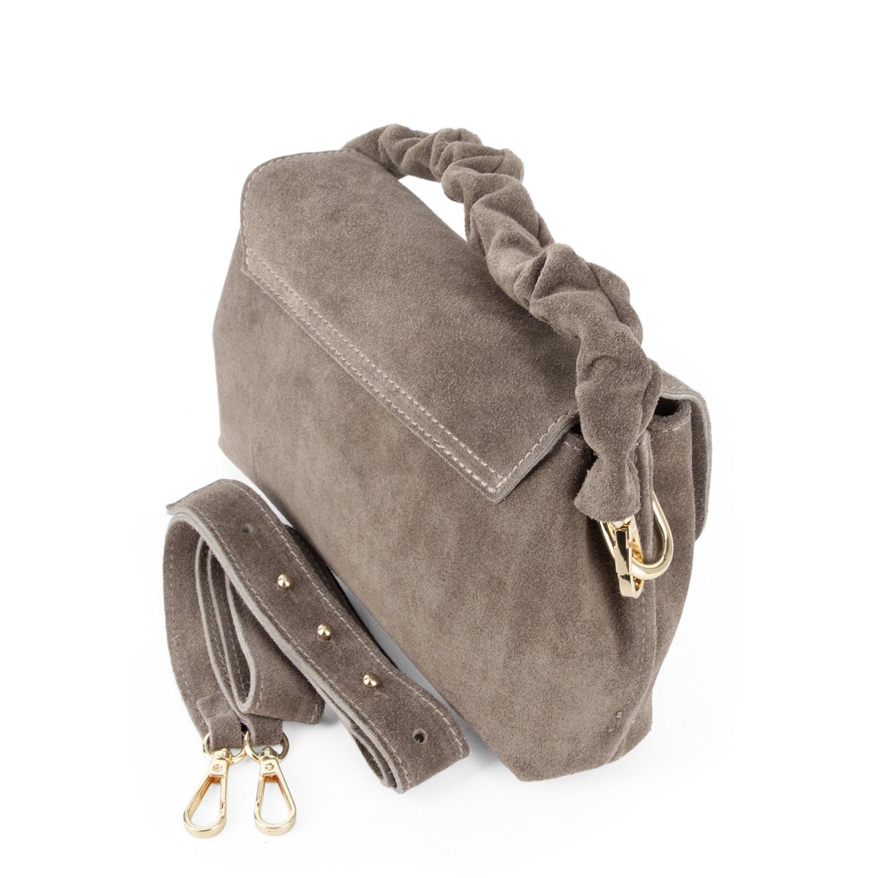 Сумка жіноча замшева Virginia Conti 04052 Темний тауп (2765516274) - фото 4