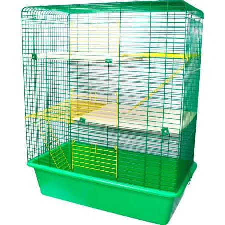 Клетка для грызунов большая Шиншилла-80 трехуровневая окрашенная 80х45х107 см (26669017)