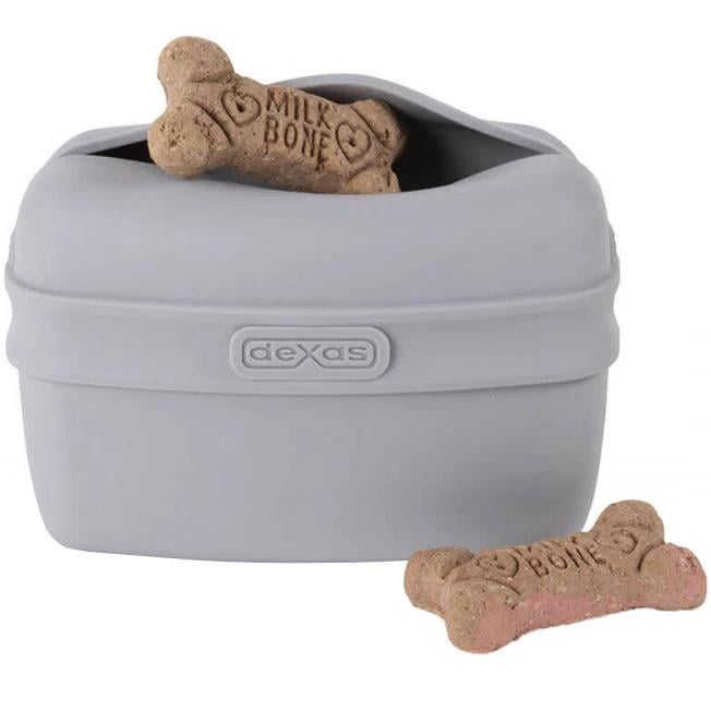 Контейнер для ласощів Dexas Pooch Pouch з кліпсою на пояс для собак Світло-сірий (PW600429)